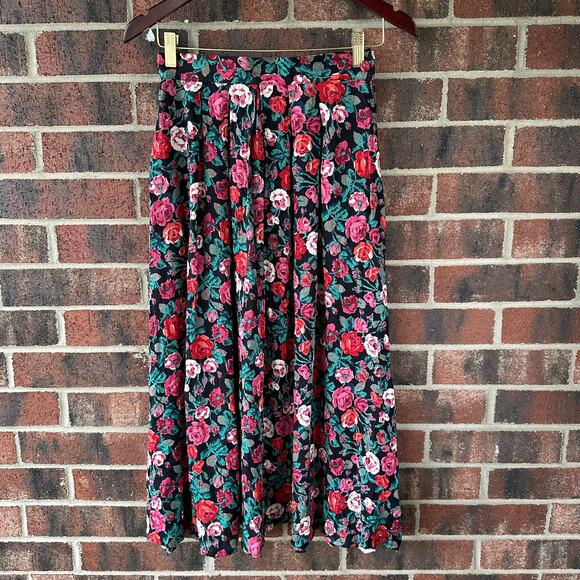 Sz 6 Vintage Floral Maxi Skirt Michelle Stuart USA Made Cottagecore Fairy Grunge - Picture 1 of 6